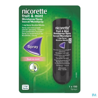 Nicorette® Fruit & Mint mondspray 1mg/spray (150 sprays)