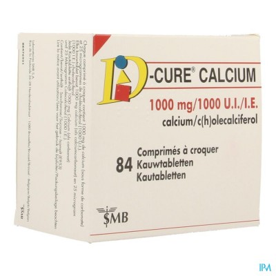 D Cure Calcium 1000mg/1000ui Comp Croquer 84