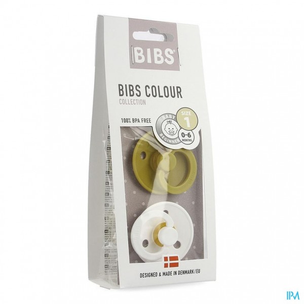 Bibs 1 Fopspeen Duo Mustard White